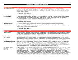 Ingredients Statements