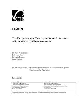 Economics of Transportation Systems: a Reference for Practitioners