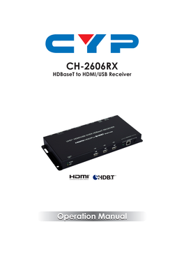 CH-2606RX Hdbaset to HDMI/USB Receiver