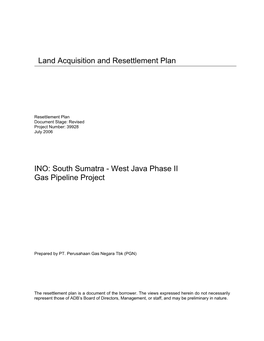 South Sumatra - West Java Phase II Gas Pipeline Project