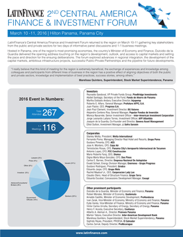 2Nd Central America Finance & Investment Forum