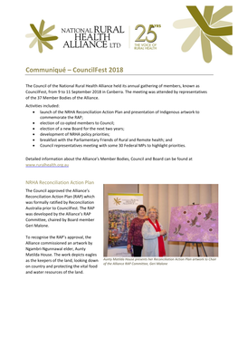 Communiqué – Councilfest 2018