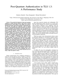 Post-Quantum Authentication in TLS 1.3: a Performance Study