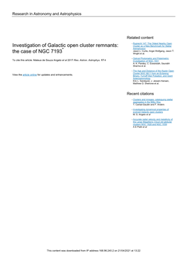 Investigation of Galactic Open Cluster Remnants: the Case of NGC 7193*