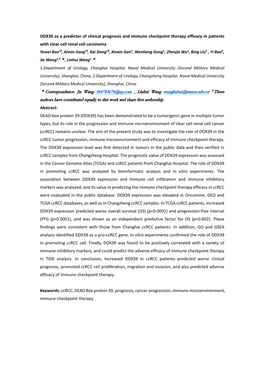 DDX39 As a Predictor of Clinical Prognosis and Immune Checkpoint