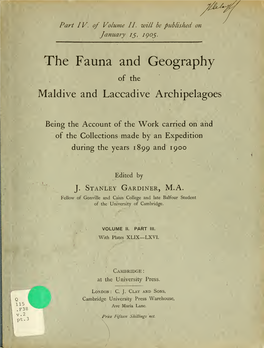 The Fauna and Geography of the Maldive and Laccadive Archipelagoes