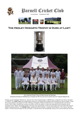 The Hedley Howarth Trophy Is Ours at Last!