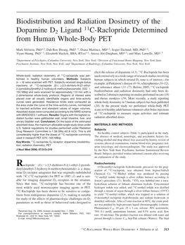 Biodistribution and Radiation Dosimetry of the Dopamine D2