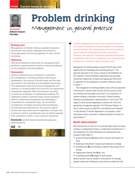 Problem Drinking – Management in General Practice FOCUS