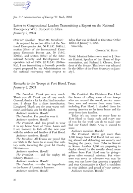 Letter to Congressional Leaders Transmitting a Report on the National Emergency with Respect to Libya January 2, 2003