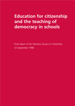 Education for Citizenship and the Teaching of Democracy in Schools