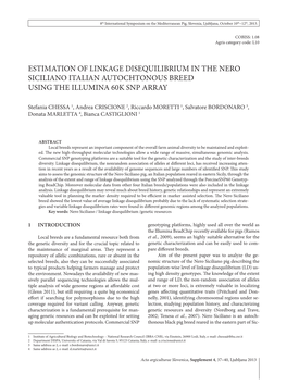 Estimation of Linkage Disequilibrium in the Nero Siciliano Italian Autochtonous Breed Using the Illumina 60K Snp Array