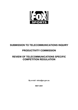 Submission to Telecommunications Inquiry