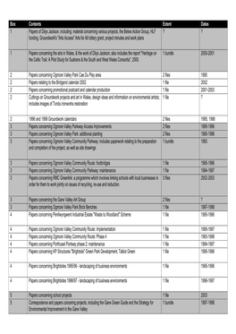 Box Contents Extent Dates 1 Papers of Dilys