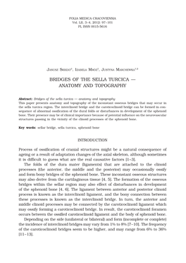 Bridges of the Sella Turcica — Anatomy and Topography