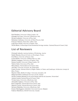 Editorial Advisory Board List of Reviewers