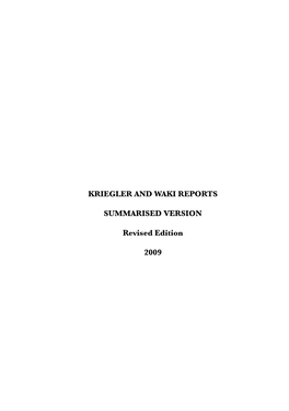 Kriegler and Waki Reports