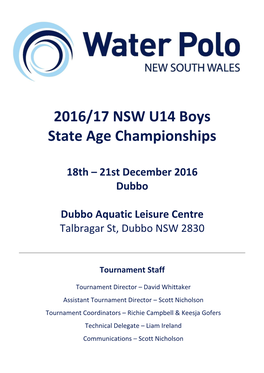 2016/17 NSW U14 Boys State Age Championships