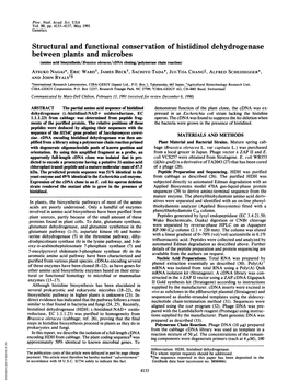 Structural and Functional Conservation of Histidinol Dehydrogenase