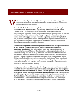 AJCU Presidents' Statement – January 2013