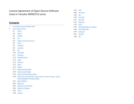 License Agreement of Open-Source Software Used in Yamaha