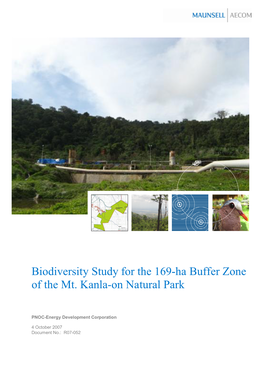 Biodiversity Study for the 169-Ha Buffer Zone of the Mt. Kanla-On Natural Park