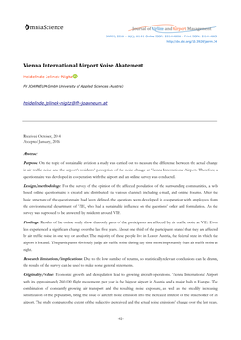 Vienna International Airport Noise Abatement