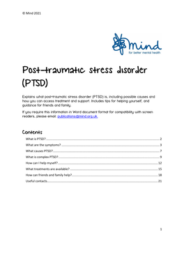 Post-Traumatic Stress Disorder (PTSD)