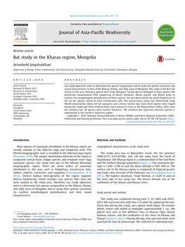 Bat Study in the Kharaa Region, Mongolia