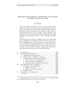 Shooting Down Oliphant: Self-Defense As an Answer to Crime in Indian Country