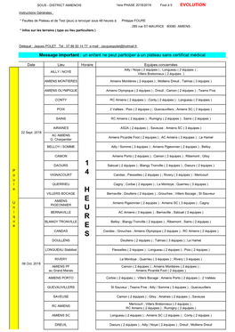 1Ère Phase 2018-2019 Calendrier Foot À 5 Evolution Secteur Amiénois