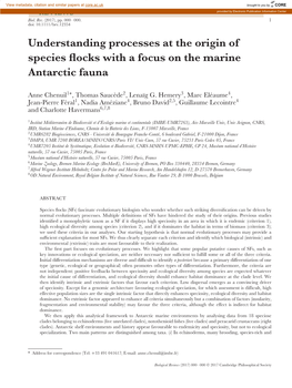 Understanding Processes at the Origin of Species Flocks with A