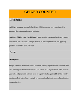 Geiger Counter