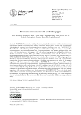 Strabismus Measurements with Novel Video Goggles