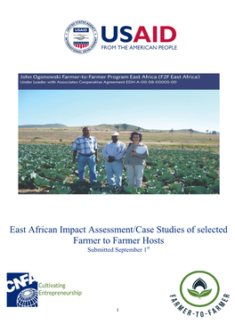 East African Impact Assessment/Case Studies of Selected Farmer to Farmer Hosts Submitted September 1St