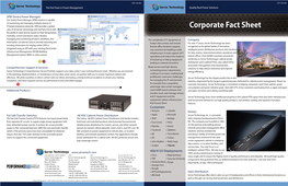 Corporate Fact Sheet View of All Server Technology and 3Rd Party Cdus with the Ability to View Devices Based on Their Temperature, Humidity, Current and Device Status