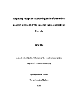 3 in Renal Tubulointerstitial Fibrosis Ying