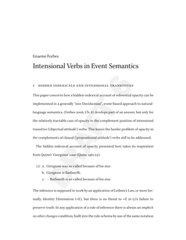 Intensional Verbs in Event Semantics