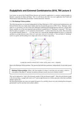 Probabilistic and Extremal Combinatorics 2018, TM Lecture 3