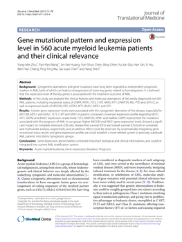 Gene Mutational Pattern and Expression Level in 560 Acute