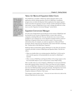 Notes for Microsoft Equation Editor Users