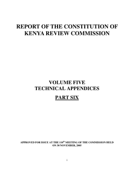 Report of the Constitution of Kenya Review Commission