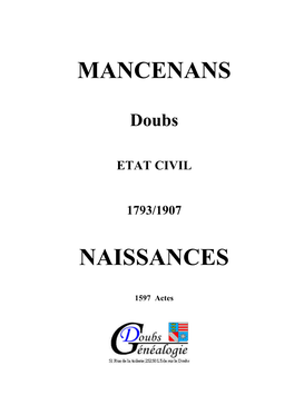 Mancenans Naissances