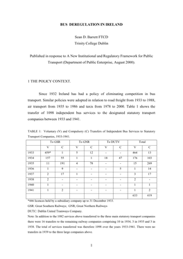 Bus Deregulation in Ireland