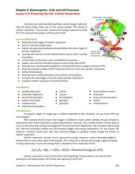 Powering the Cell: Cellular Respiration C​6​H​12​O