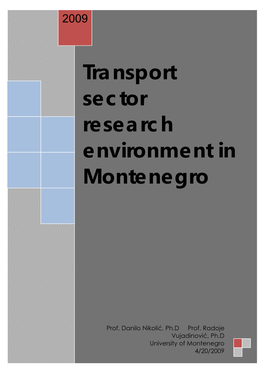 Transport Sector Research Environment in Montenegro