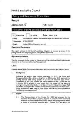 5. Review of Polling District and Polling