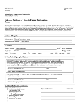 National Register of Historic Places Registration Form