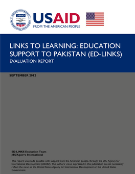 Links to Learning: Education Support to Pakistan (Ed-Links) Evaluation Report