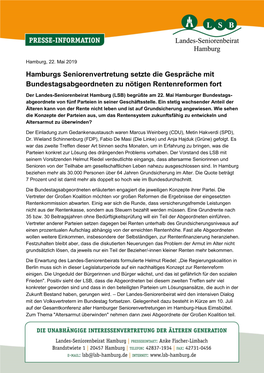 LSB-Presse-Info Treffen Mit Mdb Am 22. Mai 2019 (Pdf)